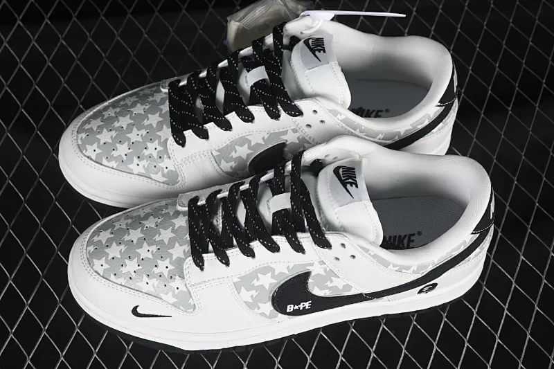 All categories Nk SB Dunk Series Nk SB Dunk Low High-end customized low-top sneakers Nike SB Dunk Low BAPE series Pentagram black hook Anniversary high-end customized low-top casual sneakers CS1688-104